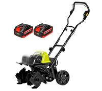 Motobineuse électrique sans Fil, Largeur De Travail : 36 Cm Et Profondeur De Travail : 18 Cm, Chargeur De Batterie 4 Ah Inclus, Bineuse électrique pour Jardin, Pelouse Et Sol Desserrage.