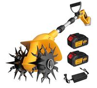 Motobineuse Électrique sans Fil, TREXEEN Bineuse Électrique sans Fil Puissant avec 2 x 3,0 Ah Batteries, 360 TR/Min, Largeur de Travail 20 cm, Profondeur 16 cm, pour Pelouse Jardin Travaux du Sol