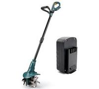 FISHTEC - Motobineuse électrique sans Fil 18V - Légère 3,9 kg Manche réglable 7 Positions - 4 Fraises 24 Lames 20 cm x 8 cm Batterie Lithium et Chargeur Inclus - Entretien Potager Jardin Serre