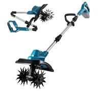 Motobineuse sans Fil Compatible avec Makita 18V Batterie, Motobineuse Électrique avec Moteur sans Balais, Largeur Travail 20 cm, Profondeur Travail 15 cm, pour Jardins et Cours (sans Batterie)