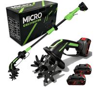 Motobineuse sans Fil, Mini motoculteur électrique avec 2 Batteries, Largeur et Profondeur de Travail de 10 cm pour la Culture du Sol, pelouses et Jardinage 2-Cell Battery, no Rod