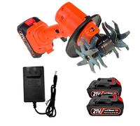 Motobineuse sans Fil, motobineuse électrique avec 4 rangées de Lames de Labour Profond, Largeur et Profondeur de 10 cm, motobineuse portative pour(No Pole)