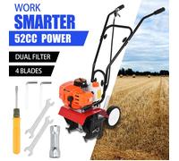 Motobineuse thermique - 2 temps - 52cc 1.65KW - largeur 30cm - profondeur 10cm - surface 30m³