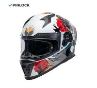 MOTOBLOUZ Casque Intégral EROS CALAVERA White | ECE 22.06 L = 59-60 cm