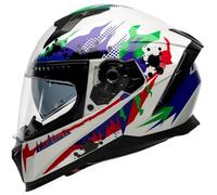 MOTOBLOUZ Casque intégral EROS JOKR Adulte Homologué ECE 22.06 M | Casque moto avec visière solaire, bavette anti-remous, intérieur lavable