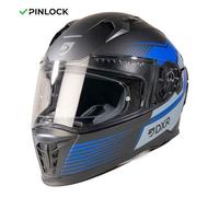 MOTOBLOUZ Casque Intégral EROS NEO Black/Blue | ECE 22.06 XS