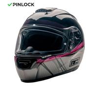MOTOBLOUZ Casque Intégral OPTIMUS CHERRY-BLOSSOM Black/Pink Shiny | ECE 22.06 S = 55-56 cm