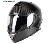 MOTOBLOUZ CONTINENTAL CARBON 3K Casque de moto intégral avec visière solaire | Homologué ECE 22.06 | Pinlock Inclus | Bl S