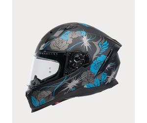 MOTOBLOUZ EROS FELINE Casque intégral avec visière Solaire | Homologué ECE 22.06 | Casque Full-Face Moto et Scooter | Femmes et Hommes | Tailles XS-XL