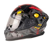 MOTOBLOUZ EROS NEGAN Casque intégral avec visière Solaire | Homologué ECE 22.06 | Casque Full-Face Moto et Scooter | Femmes et Hommes | Tailles XS-XL