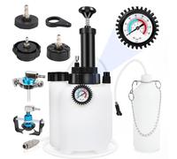 MOTOCOCHE Appareil de Purge de Freins de 3L, Purgeur de Freins Automobile, Appareil de Changement de Liquide de Frein avec réservoir de succion de 1L et 4 adaptateurs de maître-Cylindre pour E20 ø45m