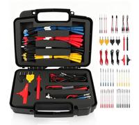 MOTOCOCHE Kit de Câbles de Mesure 48 Pièces avec Pointes de Multimètre (Connecteurs Banana), CAT III 1000V, Pinces Alligator - Idéal pour Tests Automobiles, Outils d’Électricien & Diagnostic