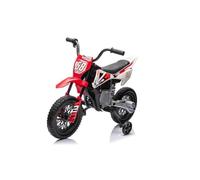 Motocross électrique pour enfants - BENEO - Rouge - Batterie 12V - Siège en cuir - Roues EVA souples