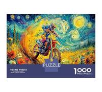 Motocross étoilé 1000 Pièces Puzzle FamilialVélo Van Gogh pour Adultes Jeu D'Intelligence Premium avec Défis Paysagedes QuatreSaisons 70x50cm/1000pcs