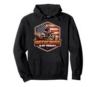 Motocross is My Therapy American Dirt Bike Rider Moto Sweat à Capuche