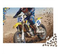 Motocross Rider Action Puzzle 1000 Pièces Carton Robuste pour Collectionneurs, Puzzle De Logique, Jeu De Fête, Meilleur Cadeau pour Passionnés De Puzzles 38x26cm/1000pcs