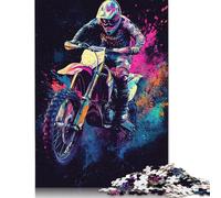 Motocross Rider Art Puzzles 1000 Pièces Cadeau Unique Jeu Éducatif Défi Jouet À De Qualité Supérieure Peinture Art pour Adultes Et Enfants 1000pcs (75x50cm)