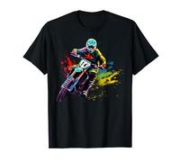 Motocross rider coloré garçon sur motocross homme T-Shirt