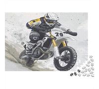 Motocross Rider Puzzle 1000 Pièces Cadeau Unique Track boueux Jeu Éducatif Défi Jouet À De Qualité Supérieure Peinture Art pour Adultes Et Enfants À Partir De 12 Ans 1000pcs (75x50cm)