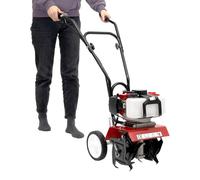 Motoculteur 52 cc Motobineuse 2 temps Motoculteur Fraise à gazon 1600 W avec roues pour creuser et desserrer le sol - Motoculteur à essence | Lame de hachoir Ø 220 mm | 6500-7000 tr/min