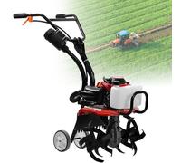 Motoculteur à essence 55 CC - 4 temps - 10 500 tr/min - Réservoir de carburant de 1,2 L - Profondeur de travail de 20 cm - Largeur de labour : 40 cm