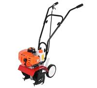 Motoculteur de jardin à essence 52 CC, cultivateur de sol à 2 temps, rotavateur léger avec poignées sûres, largeur de labour de 35 cm et profondeur réglable de 10 cm, durable pour paysagistes