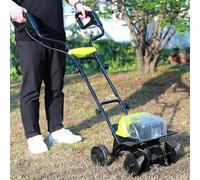 Motoculteur De Jardin, Motoculteur sans Fil avec Double Roue D'assistance, Transmission Intégrale, Double Batterie Au Lithium, Puissant Cultivateur De Sol pour Verger
