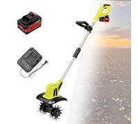 Motoculteur éLectrique à Batterie Avec 4 Lames En Acier, IdéAl Pour Le Jardin, La Pelouse Et Les Potagers,1battery