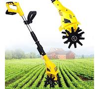 Motoculteur électrique avec 10 lames en acier, largeur de travail 10 cm, profondeur de labourage 17 cm, bouton de frein, cadre pliable, cultivateur de sol de jardin / rotavateur