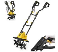 Motoculteur Electrique Filaire - RELAX4LIFE - 750W - 4 Lames - Profondeur de Travail 22CM - Largeur de 32CM - Guidon Pliant - Jaune