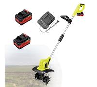 Motoculteur éLectrique, Largeur De Travail 25 Cm, Profondeur De Labour 22 Cm, 270 Tr/Min, Motoculteur Sans Fil Pour Jardinage Et Pelouse,2batteries