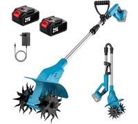 Motoculteur Electrique Pliable 21 V avec Moteur sans Balais de 500 W avec 2 x 4.0 Ah Batteries, 4 Lames en Acier Renforcé Largeur de Travail de 20 cm, Profondeur de Travail de 16 cm, pour Jardinage