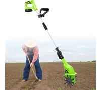 Motoculteur électrique sans fil 20 V avec batterie rechargeable de 4000 mAh et chargeur pour le tournage du sol et le jardinage