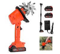 Motoculteur électrique sans Fil, 24V Portable Motoculteur, Design Main/Perche avec 4 Lames en Acier Trempé, 235 RPM, Largeur Profondeur Travail 10cm, Motobineuse Electrique pour Retourner Sol Orir