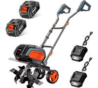Motoculteur Électrique sans Fil 40V TaskStar Motobineuse électrique, Kit Complet avec 2 Batteries et 2 Chargeurs