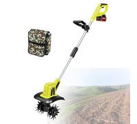 Motoculteur éLectrique Sans Fil Avec 4 Lames En Acier, Motoculteur à Batterie, Largeur De Travail 25 Cm, Profondeur De Labour 22 Cm,BackpackBattery