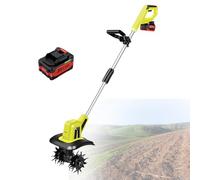 Motoculteur éLectrique Sans Fil Avec 4 Lames En Acier, Motoculteur à Batterie, Largeur De Travail 25 Cm, Profondeur De Labour 22 Cm,1battery