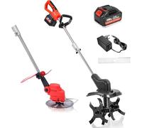Motoculteur électrique sans fil et coupe-bordure 1300 tr/min pour une culture efficace du sol et de l'herbe