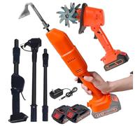 Motoculteur électrique sans fil, mini cultivateur de sol portatif et désherbeur avec piles pour une préparation efficace du sol et la coupe de l'herbe