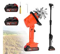 Motoculteur éLectrique Sans Fil,Petit Motoculteur De Jardin Avec Batterie Au Lithium,Largeur De Travail 10 Cm,Motoculteur Portatif Pour Ferme,Jardin Et Pelouse,With1.3mExtension-2batteries