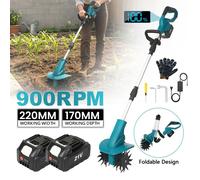 Motoculteur Sans Fil 2000W Brushless | Binage 22cm Prof. 17cm | 2 Batteries | Sécurité Double Bouton | Jardin & Potager