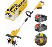 Motoculteur sans fil 21 V, 360 tr/min maximum, motoculteur de jardin électrique sans fil avec 2 batteries de 3 Ah et chargeur rapide, largeur de labour de 23 cm, profondeur de 16 cm, motoculteur