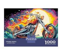 Motocyclette 1000 Pièce soleils Papier Écologique Puzzle Premium pour Adultes Idée Cadeau Décompression du Jeu Éduchatif 52x38cm/1000pcs