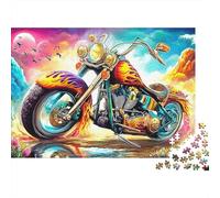 Motocyclette 1000 Piece Sturdy Cardboard Décor de véhicule de Vitesse Jigsaw Puzzle Adults Kids Fun Challenging Game Beautiful Home Decor for Family 70x50cm/1000pcs