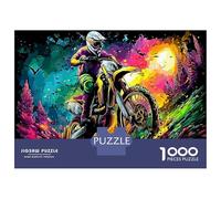 Motocyclette 1000 Pièces PuzzlePièces Jésus Sacré Cœur pour Adultes Jeu D'Intelligence Difficile EtStimulant Décorationde La Maison 38x26cm/1000pcs