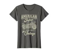 Motocyclette américaine Classique et Vintage Indian née en 1982 T-Shirt, Femme, Asphalte, XL