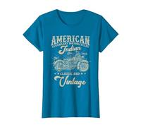 Motocyclette américaine Classique et Vintage Indian née en 1982 T-Shirt, Femme, Saphir, XXL