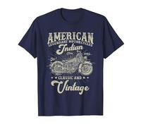 Motocyclette américaine Classique et Vintage Indian née en 1982 T-Shirt, Homme, Bleu Marine, L
