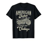 Motocyclette américaine Classique et Vintage Indian née en 1982 T-Shirt, Homme, Noir, 3XL