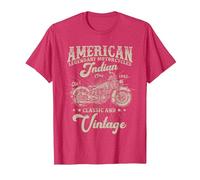 Motocyclette américaine Classique et Vintage Indian née en 1982 T-Shirt, Homme, Rouge Chiné, M